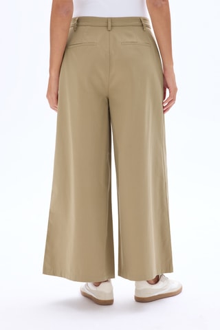 Pantaloni larghi a vita alta - Beige