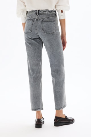 Jean large 7/8 taille haute - Gris clair