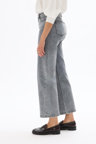 Jean large 7/8 taille haute - Gris clair