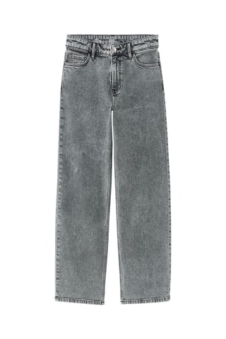 Jean large 7/8 taille haute - Gris clair