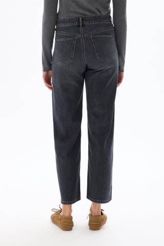 Jean large 7/8 taille haute - Gris foncé