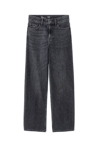 Jean large 7/8 taille haute - Gris foncé