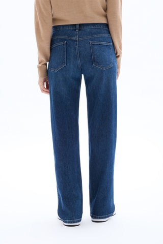 Jean large taille haute - Bleu pétrole
