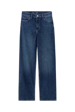 Jean large taille haute - Bleu pétrole