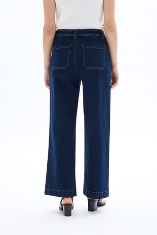 Jean large taille haute - Bleu marine