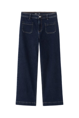 Jean large taille haute - Bleu marine
