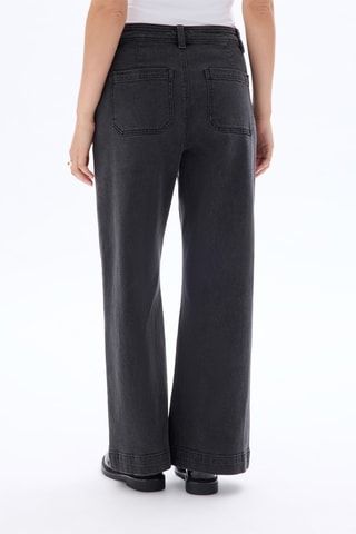Jeans larghi a vita alta - Grigio scuro