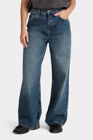 Jean large taille haute - Bleu