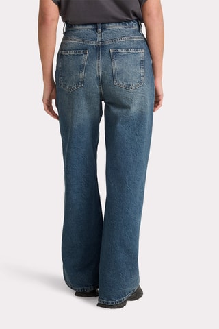 Jean large taille haute - Bleu