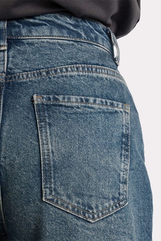 Jean large taille haute - Bleu