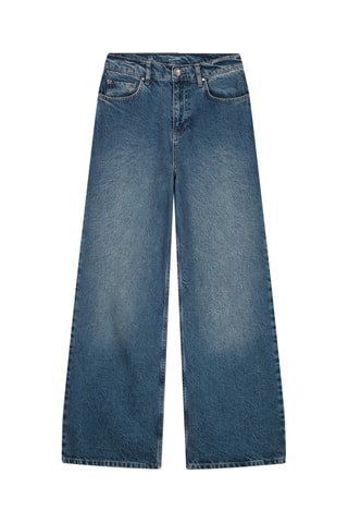 Jean large taille haute - Bleu