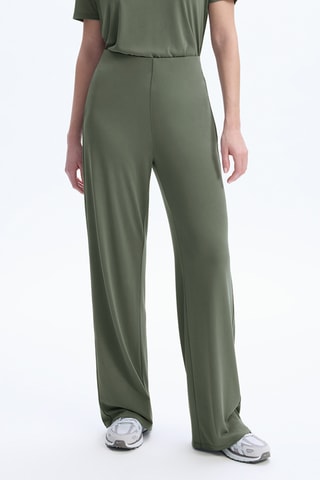 Pantalon large taille haute - Vert olive