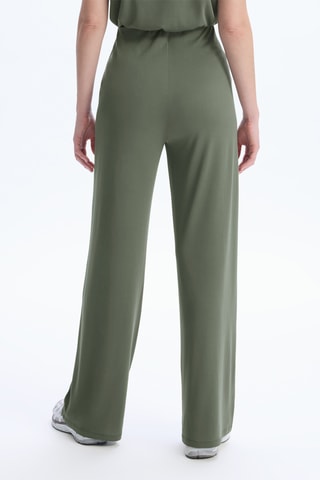 Pantalon large taille haute - Vert olive