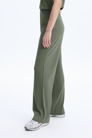 Pantalon large taille haute - Vert olive
