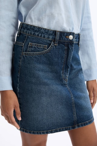 Minijupe taille haute en jean - Bleu