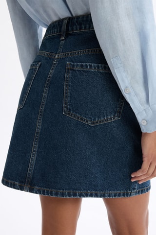 Minijupe taille haute en jean - Bleu