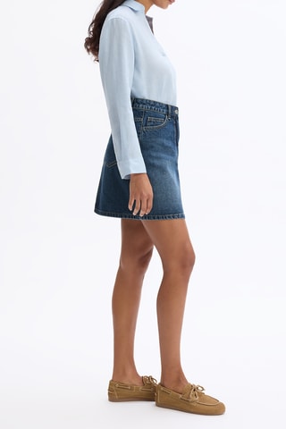 Minijupe taille haute en jean - Bleu