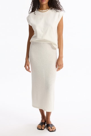 Jupe droite taille haute - Ecru
