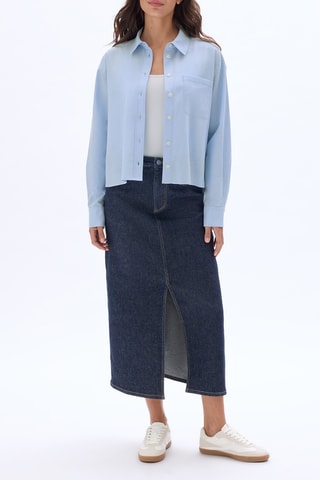 Jupe droite en jean - Bleu nuit