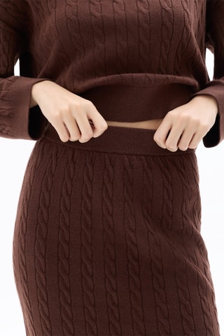 Jupe droite taille haute - Marron