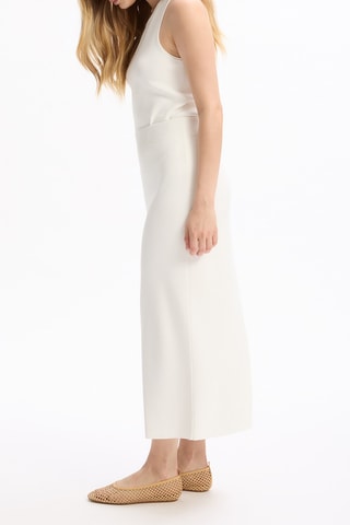 Jupe longue taille haute - Blanc