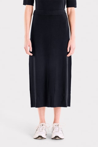 Jupe midi taille haute - Bleu marine