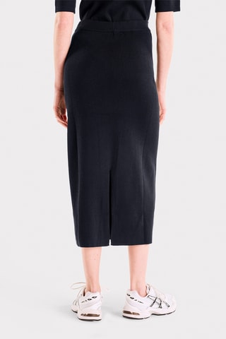 Jupe midi taille haute - Bleu marine