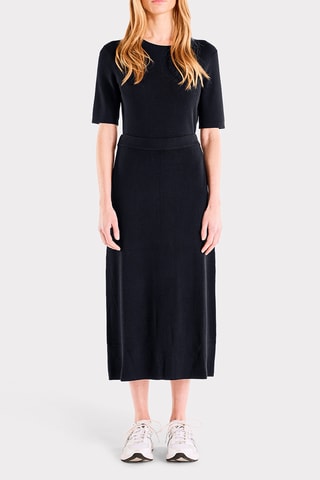 Jupe midi taille haute - Bleu marine
