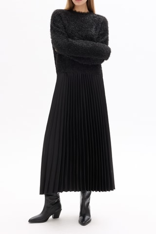 Jupe plissée taille haute - Noir