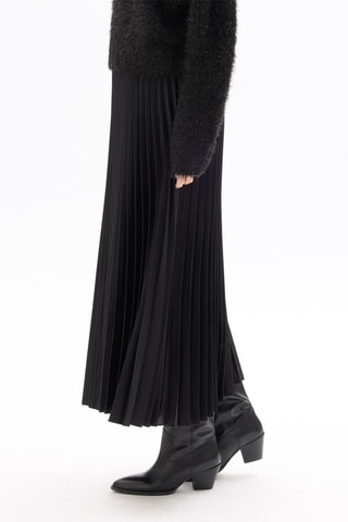 Jupe plissée taille haute - Noir