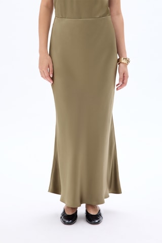 Jupe longue taille haute - Kaki