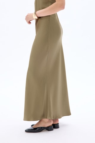 Jupe longue taille haute - Kaki