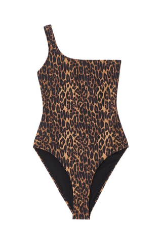Maillot 1 pièce asymétrique - Marron