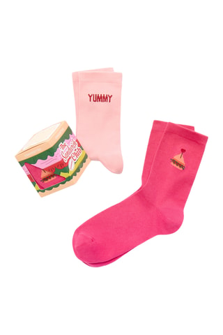 2 paires de chaussettes - Fuchsia et rose