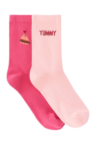 2 paires de chaussettes - Fuchsia et rose