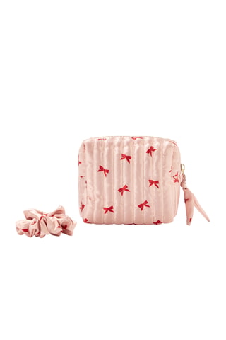 Trousse de toilette et chouchou - Rose