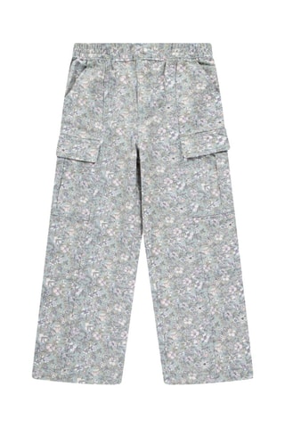 Pantalon wide legs - Blanc, bleu et vert