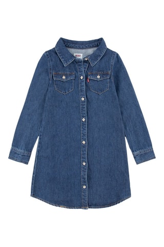 Robe en jean en coton biologique - Blanc, rouge et bleu