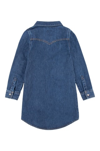 Robe en jean en coton biologique - Blanc, rouge et bleu