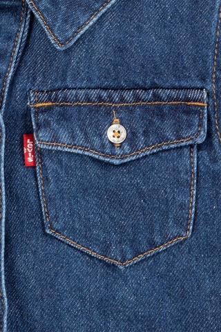 Robe en jean en coton biologique - Blanc, rouge et bleu