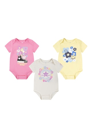 3 bodys   - Noir, jaune et rose