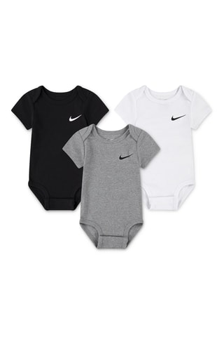 3 bodys - Gris foncé chiné et blanc - Nike
