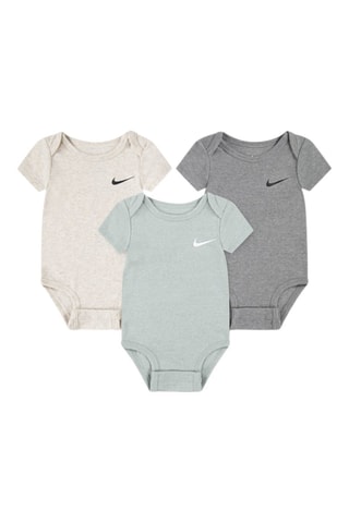 3 bodys Mini Me - Gris foncé chiné et vert d'eau chiné - Nike