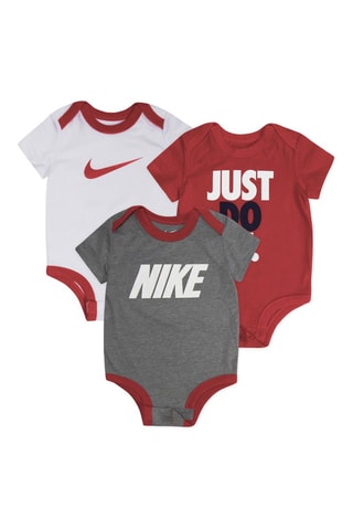 3 bodys - Blanc, gris foncé et rose - Nike