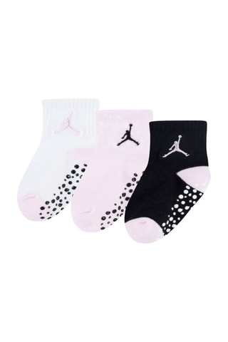 3 paires de socquettes antidérapantes - Rose et noir