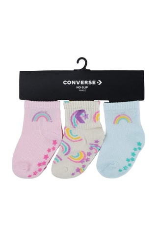 3 paires de chaussettes antidérapantes  - Bleu, jaune et rose