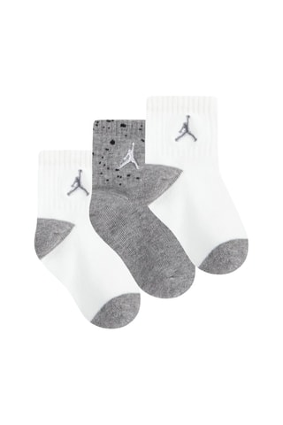 3 paires de chaussettes antidérapantes Jhn Cement Grip Quarter Grippy - Jordan - Blanc et gris