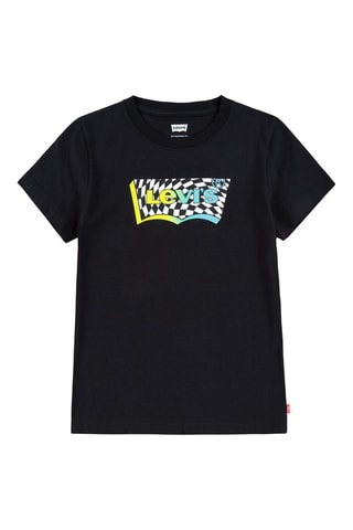 T-shirt - Blanc, noir, bleu et jaune