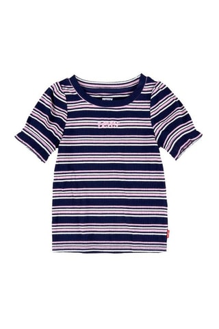 T-shirt côtelé - Bleu