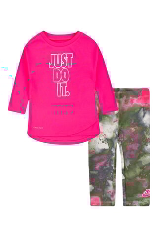 T-shirt et legging tie and dye - Rose et kaki - Nike